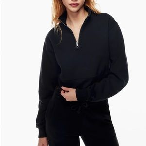 Aritzia Perfect 1/4 Zip Sweatshirt Black